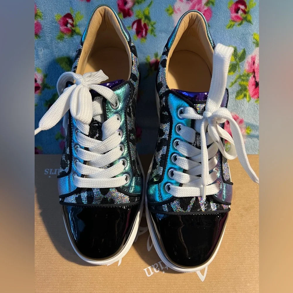 Christian Louboutin Vieira Orlato Sneaker - metallic, holographic leopard print - Picture 3 of 16
